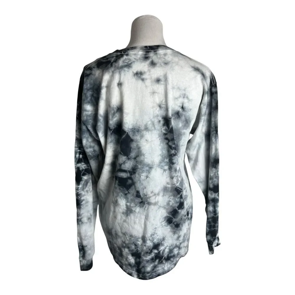 Selena Official Merch Tye Dye Tshirt Black Gray Pink Spellout Selena Large